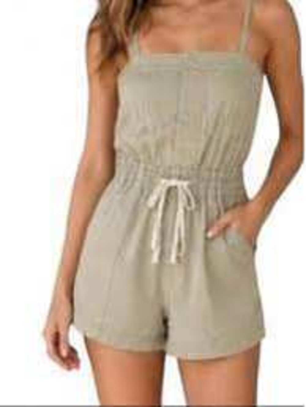 Universal Thread NWT Women's Khaki Green Denim Beach Romper Size S